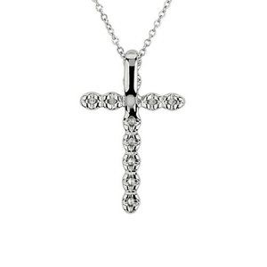 Cross Pendant in 14k White Gold